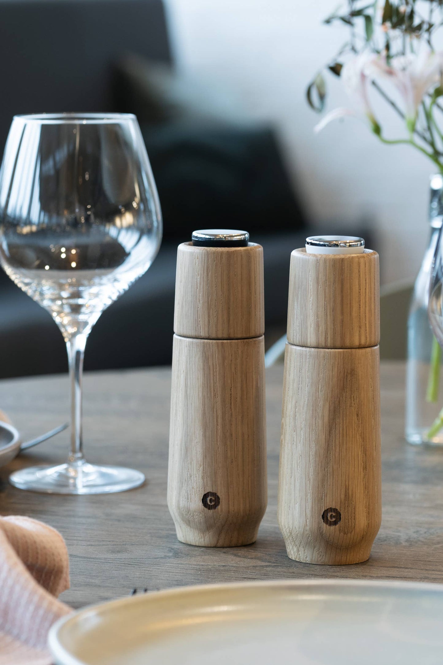 CrushGrind Champagne Salt and Pepper Grinders: 2pc Set