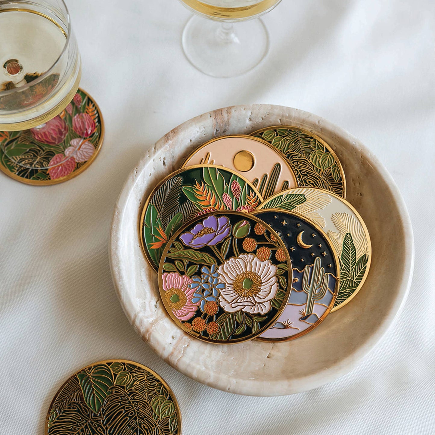 Vibrant Flora Luxe Coaster | Summer Gift + Garden Gift