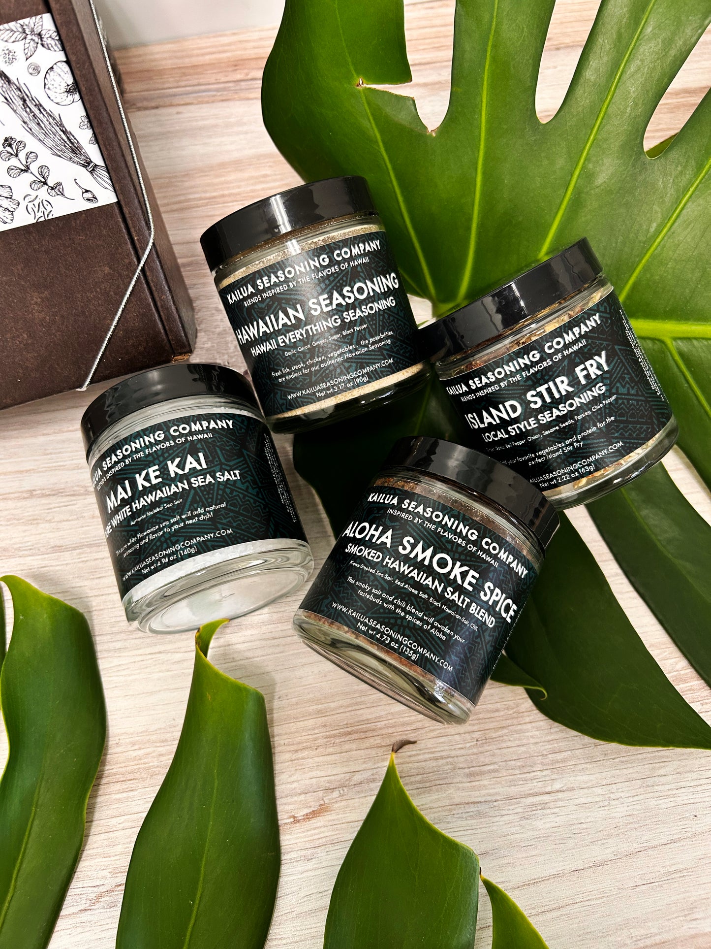 KSC Best Sellers Gift Box (1/2 cup Glass Jars) - Kailua Seasoning Company