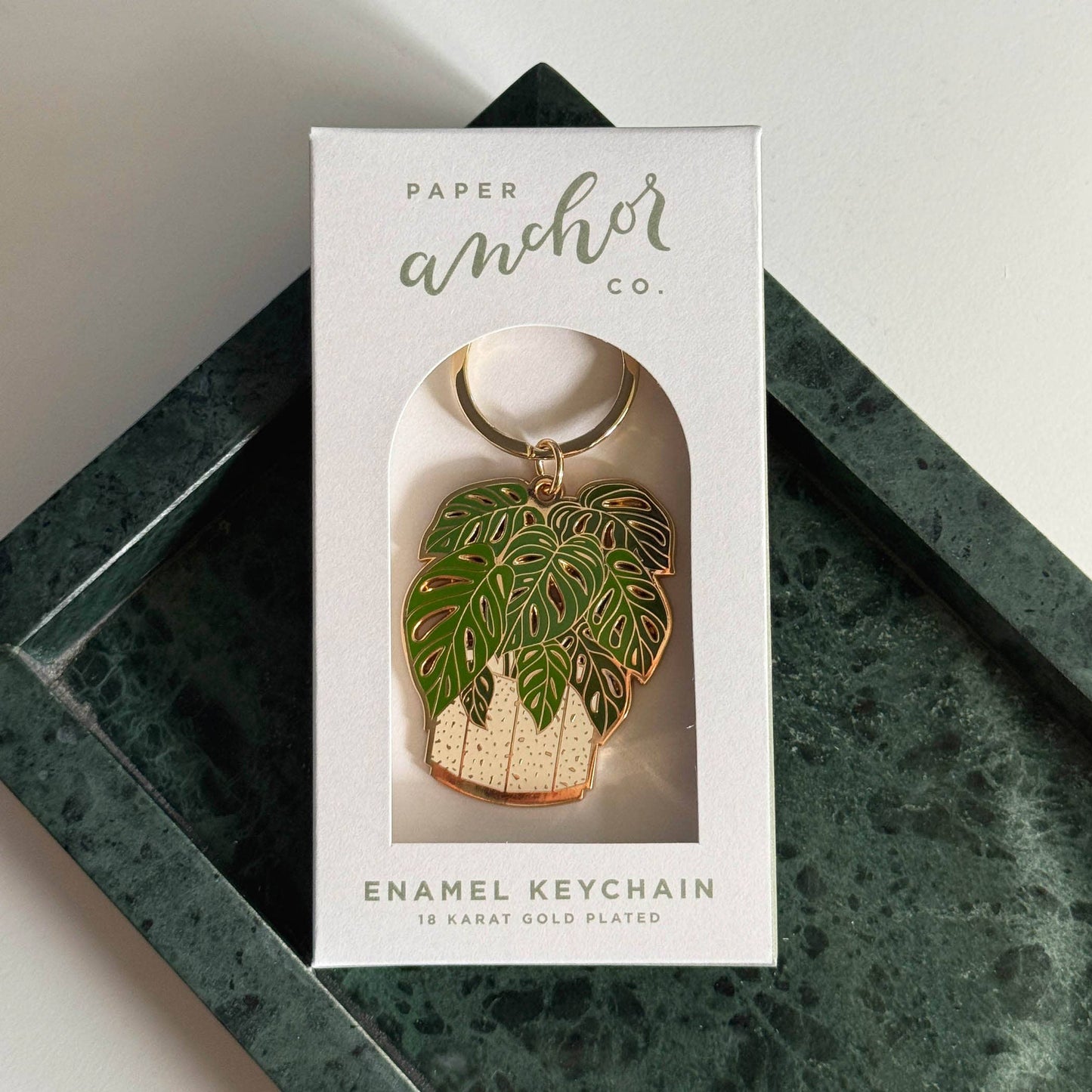 Swiss Monstera Plant Keychain | Summer Gift + Garden Gift