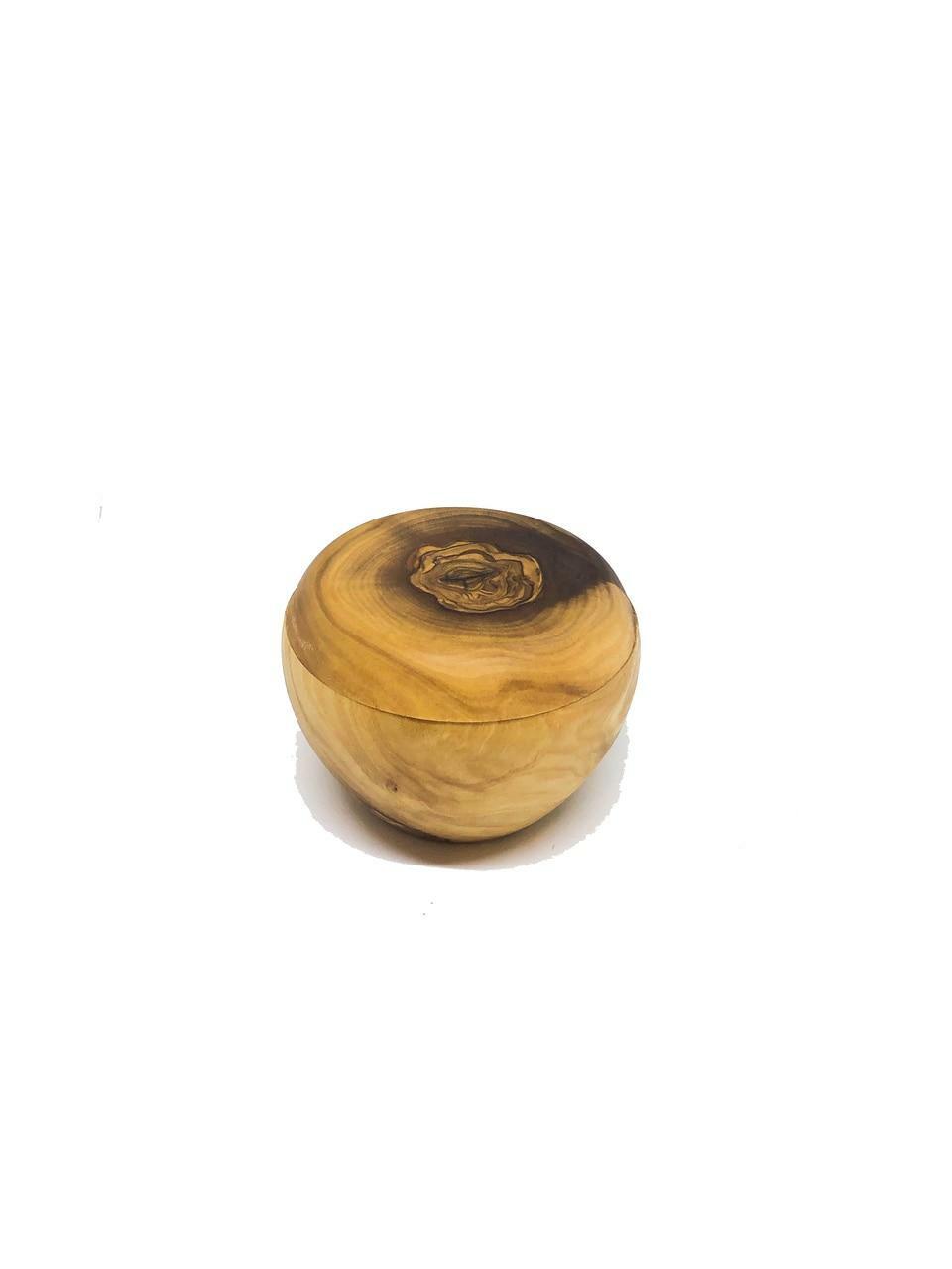 Olive Wood Salt Cellar with Lid