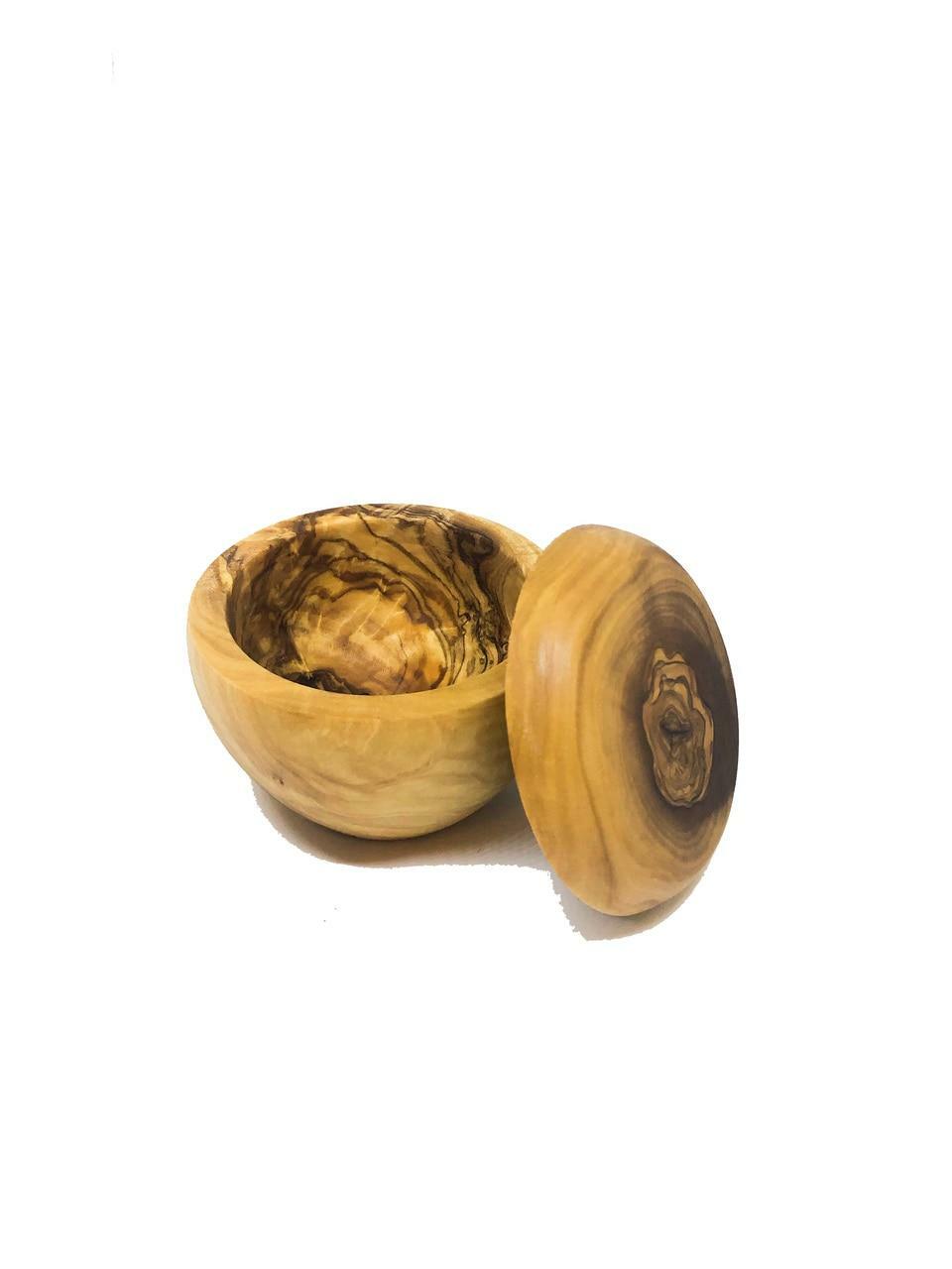 Olive Wood Salt Cellar with Lid