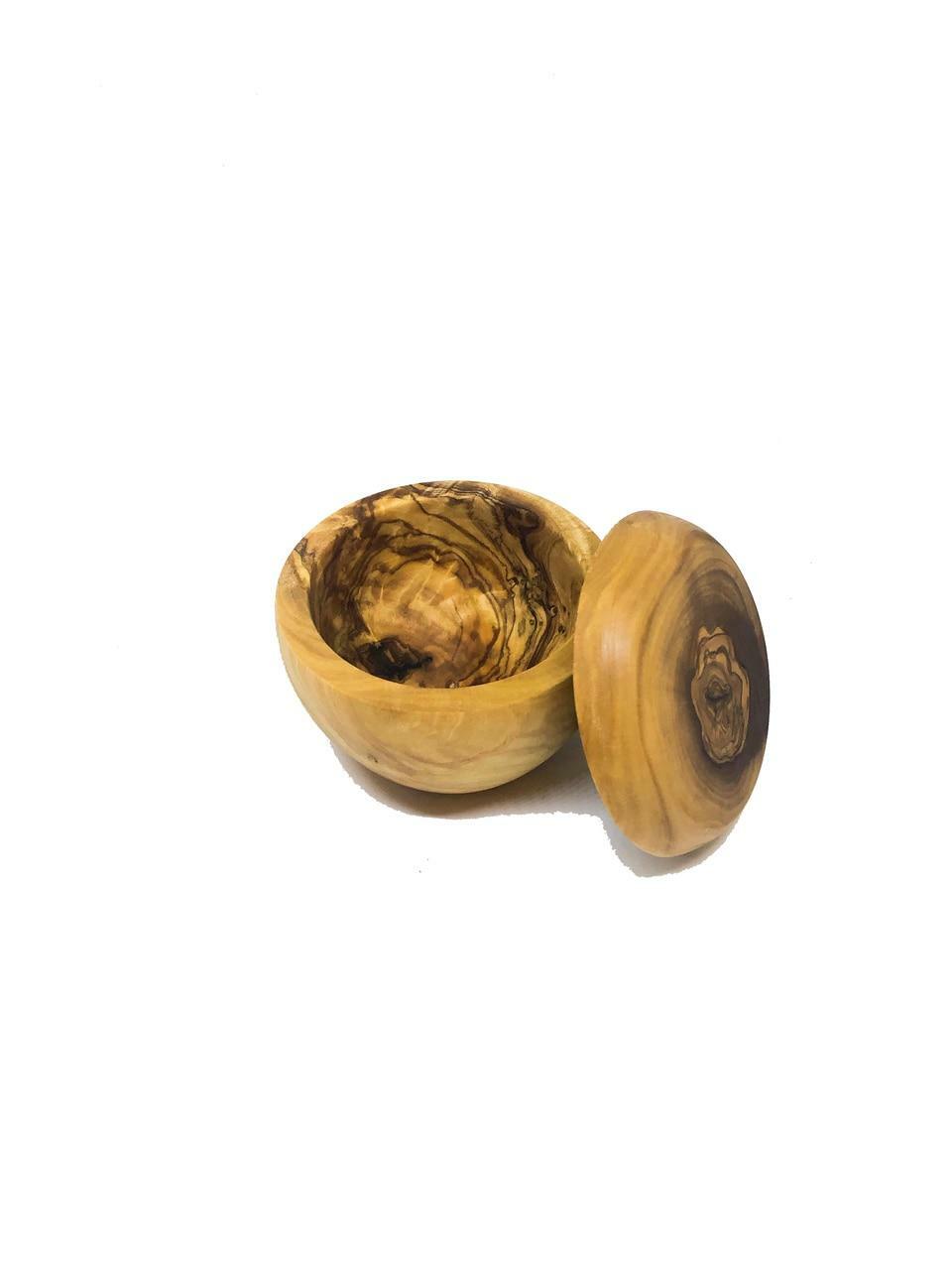 Olive Wood Salt Cellar with Lid
