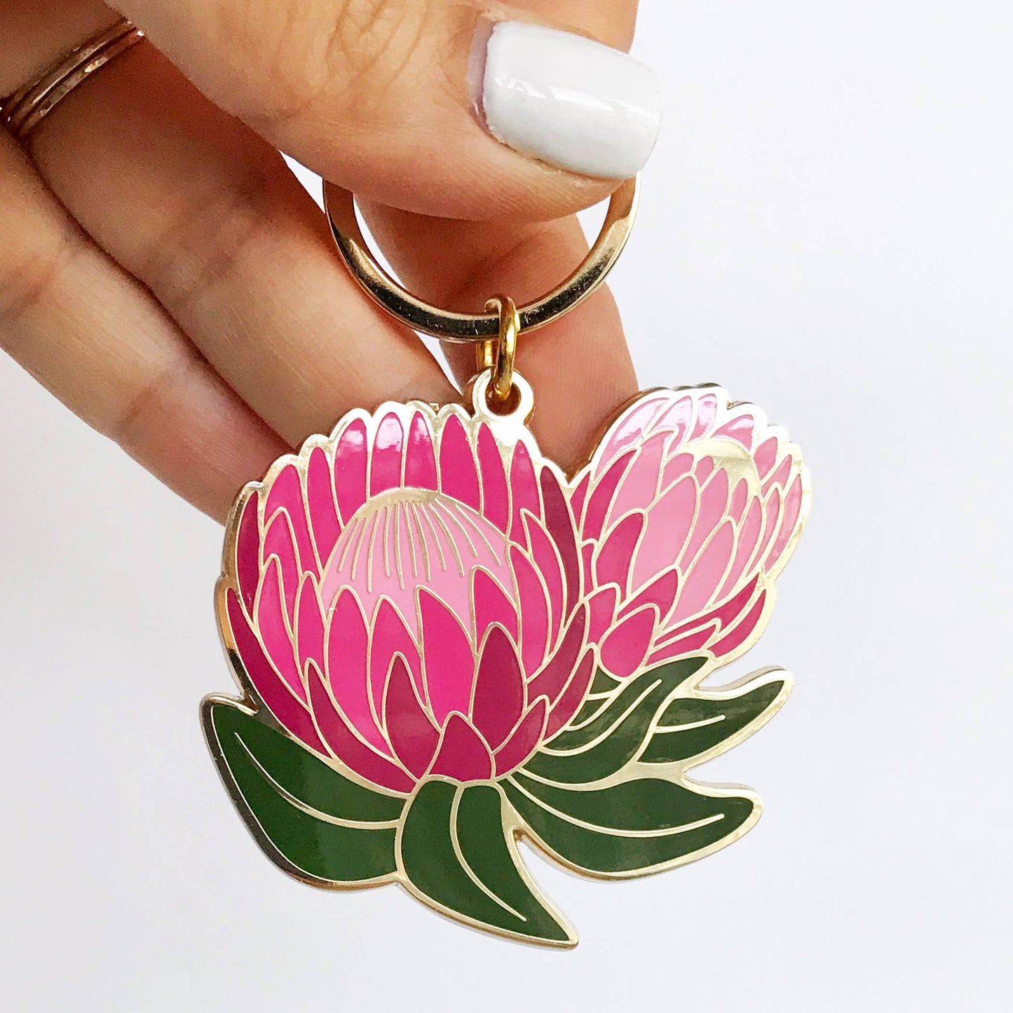 Ofelia Protea Flower Keychain | Summer Gift + Garden Gift