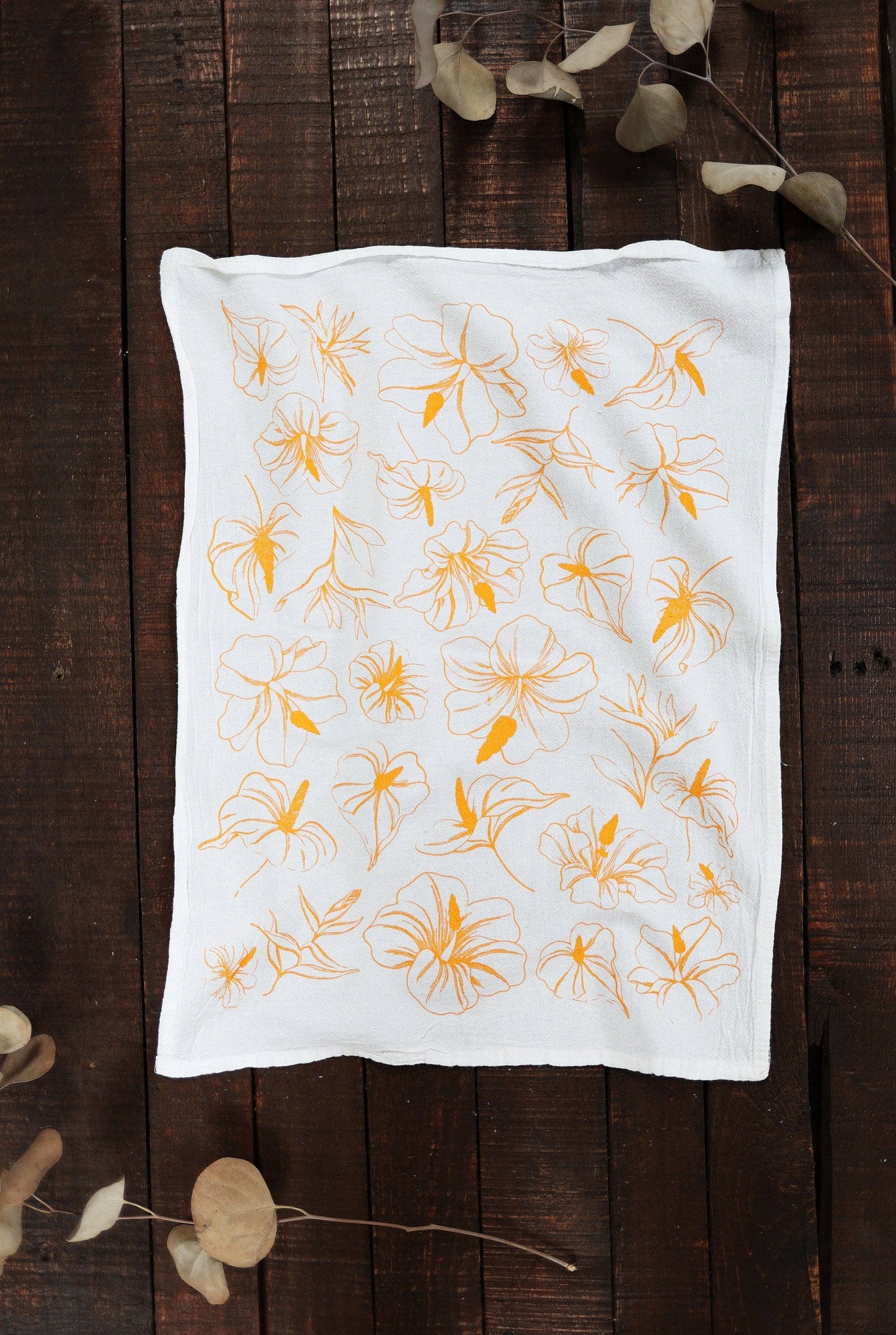 Tropical Flower Tea Towel