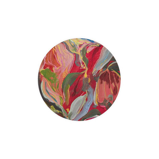 Blue and Red Floral Seedlings Coaster