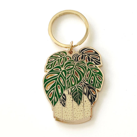 Swiss Monstera Plant Keychain | Summer Gift + Garden Gift