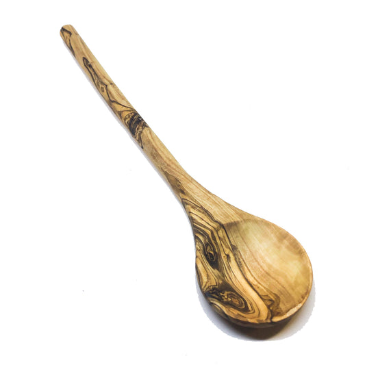 Olive Wood Round Wooden Spoon, 12”