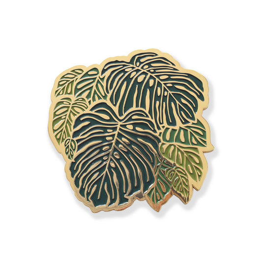 Monstera Tropical Gold Drink Coasters | Summer Garden Party