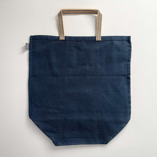 100% cotton gauze net eco produce bags with handle - large: Navy