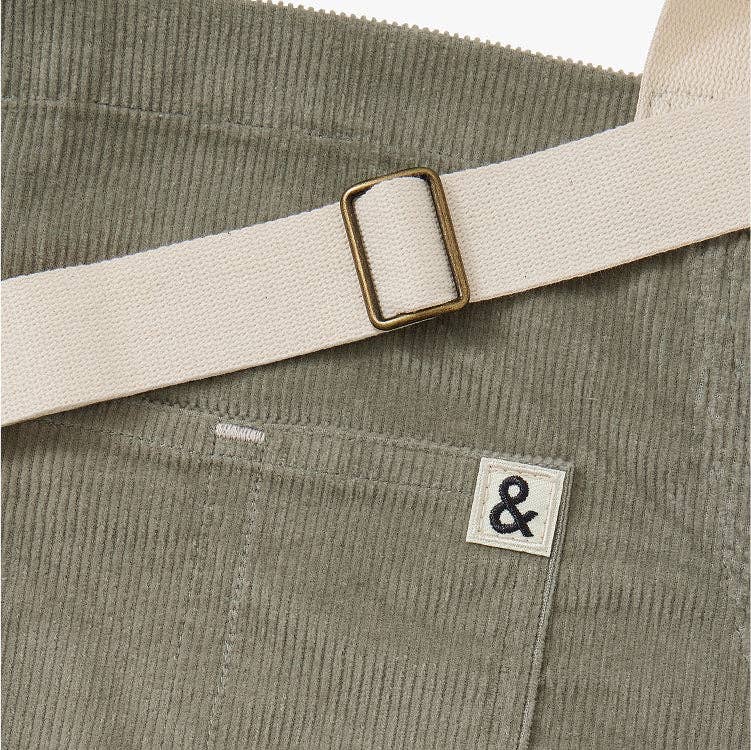 The Corduroy Essential Apron - Agave Green