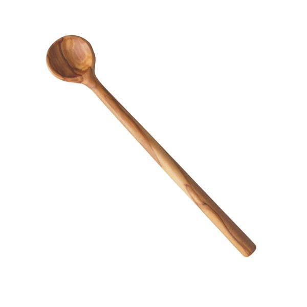 Olive Wood Long Handle Spoon - Punch/Cocktails/Ice Tea -10"