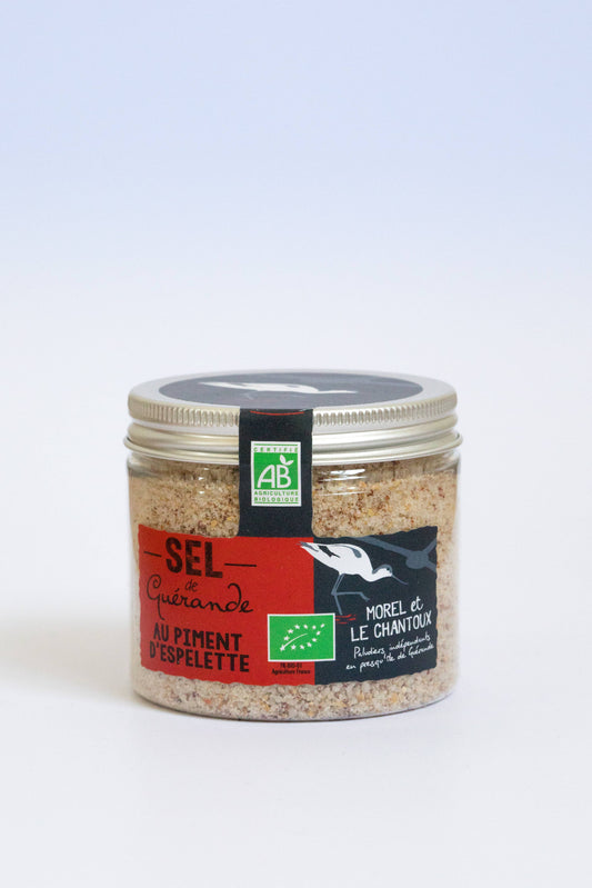 PGI Guérande salt with organic Espelette pepper - box 150 g