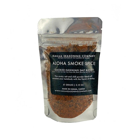 Pouch of Kailua Seasoning Company Aloha Smoke Spice, smoked Hawaiian salt blend