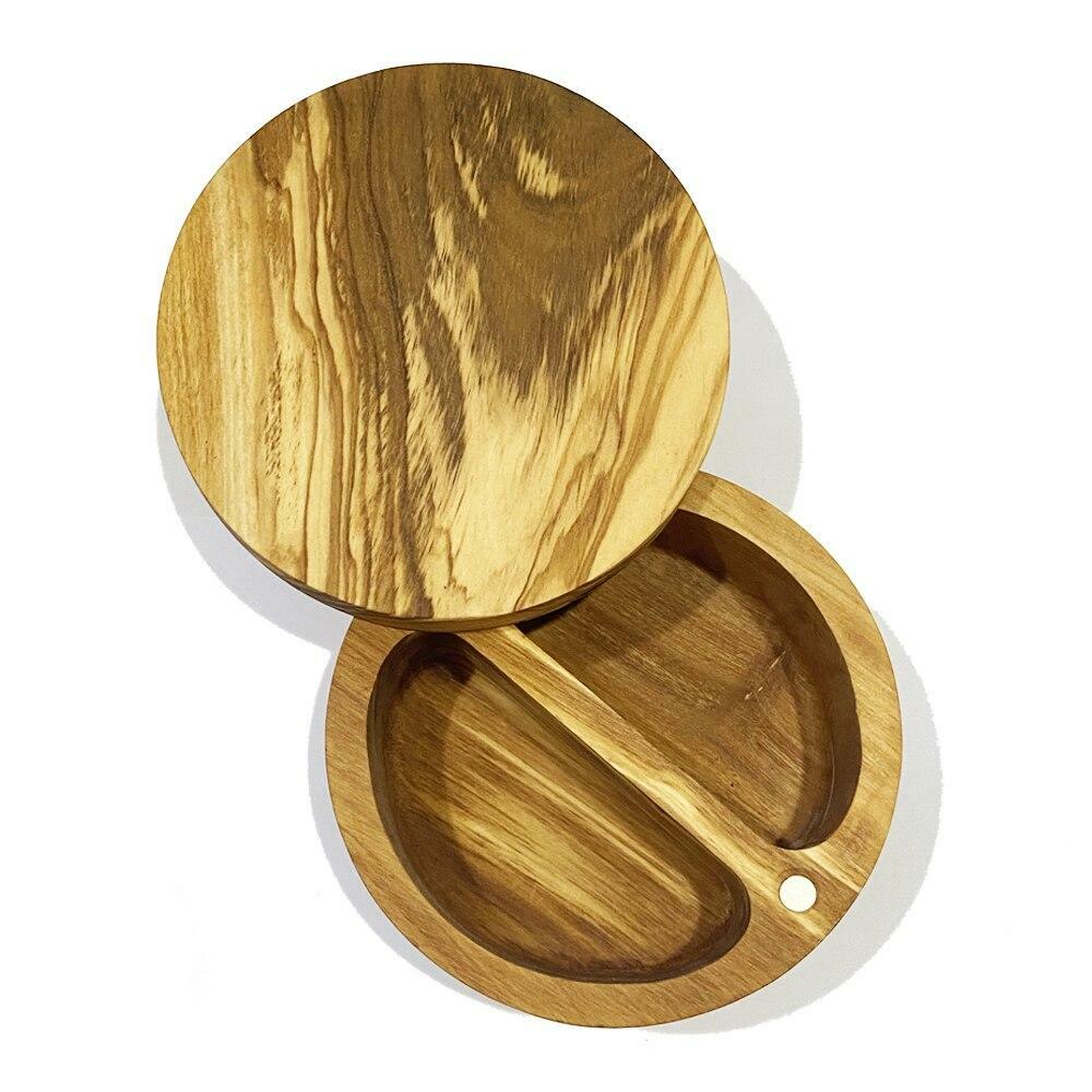 Olive Wood Salt Cellar with Two Compartments - Kailua Seasoning Company